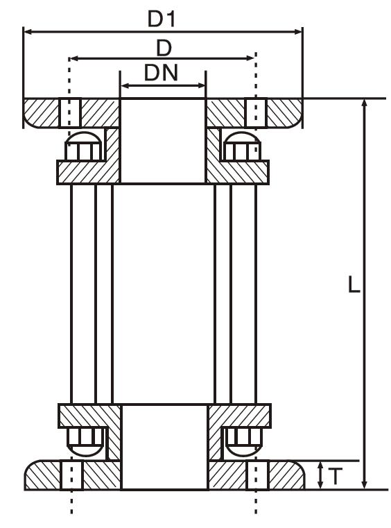 襯裏直管尺寸示意圖